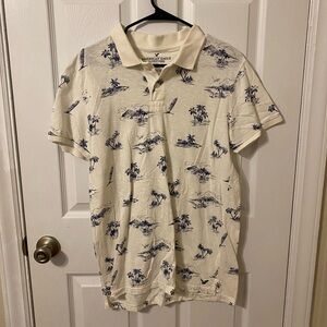 American Eagle Tropical Polo Shirt- Men’s Medium